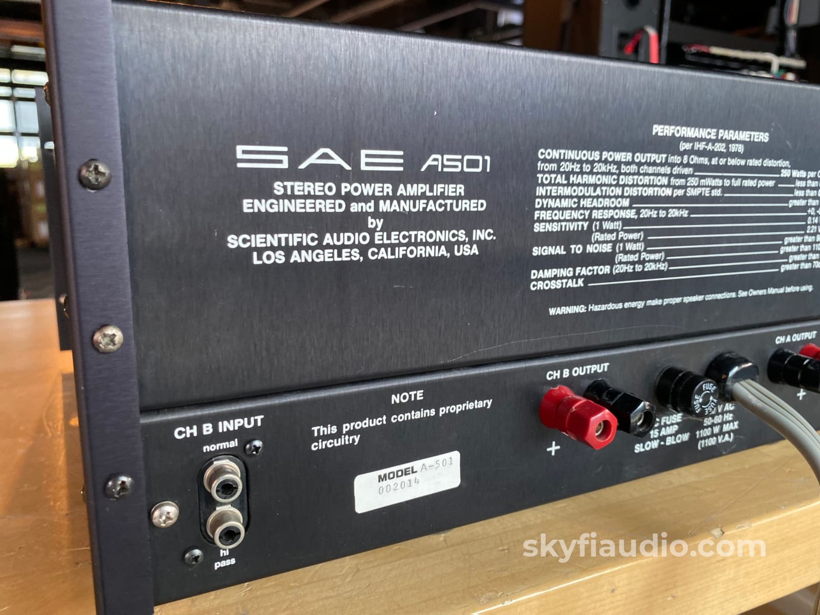 Sae A501 Dual High-Resolution Vintage Power Amplifier 250W X 2