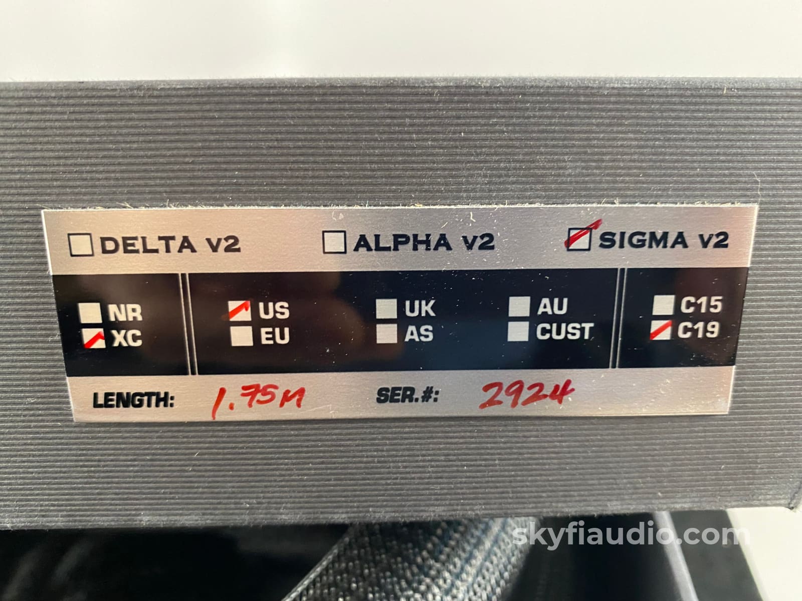 Shunyata Research Sigma V2 Power Cable - Xc Edition 20A 1.75M Cables