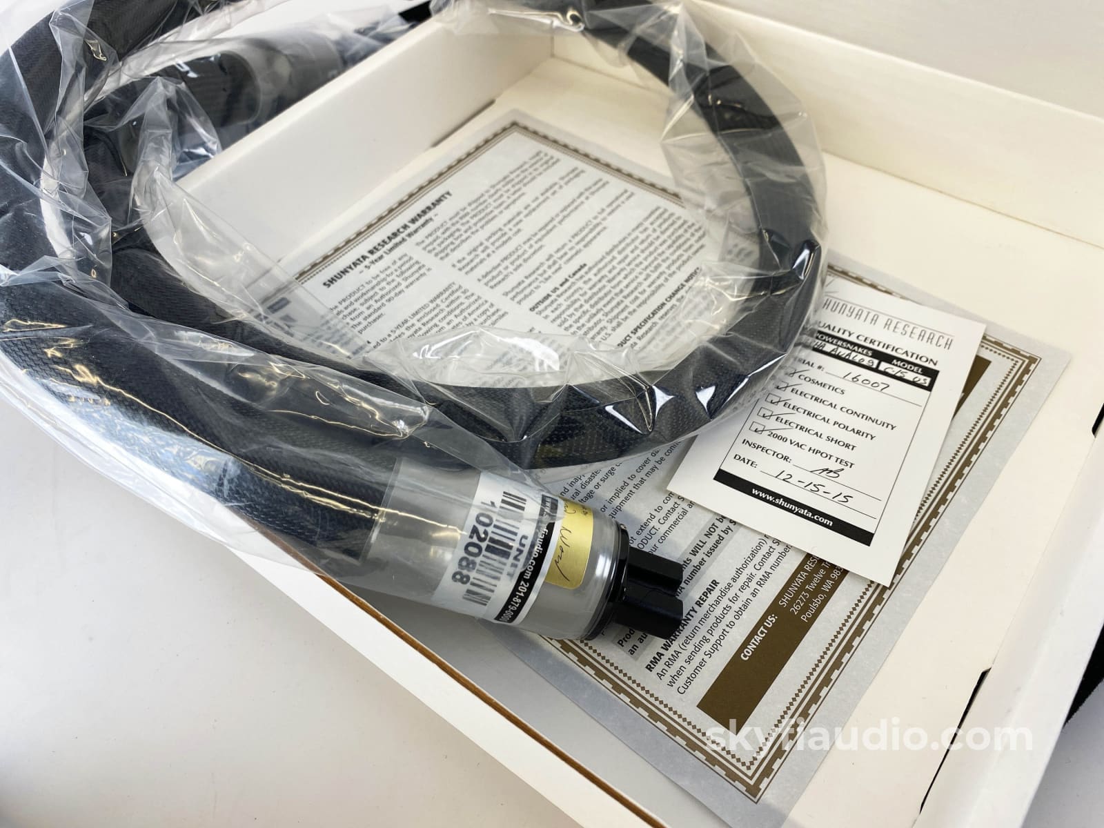 Shunyata Research - Zi-Tron Alpha Analog C15 Custom Power Cable 1.25M Cables