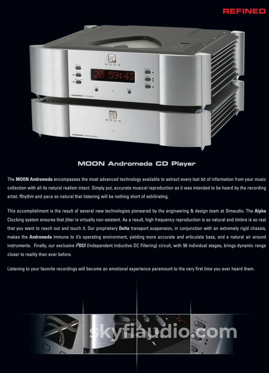 Simaudio Moon Evolution Andromeda Reference Cd Player - Dual Chassis + Digital