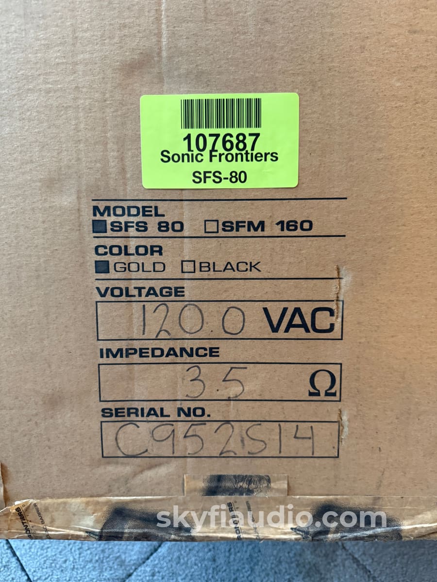 Sonic Frontiers SFS-80 Vintage Tube Amplifier - Serviced - Amplifier