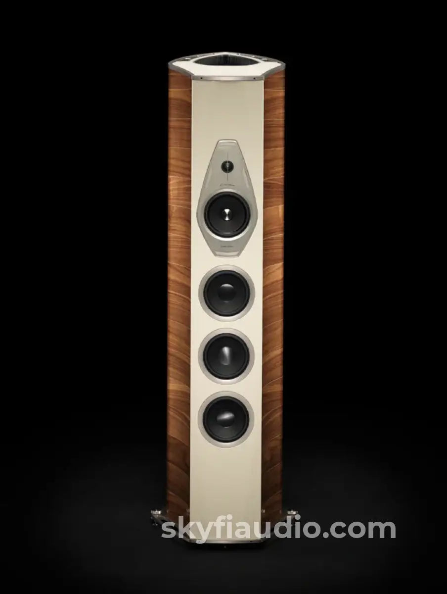 Sonus Faber Lilium Floorstanding Speaker White Leather/Walnut Speakers