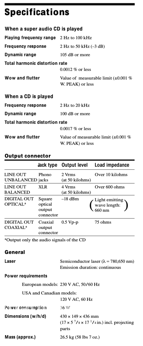 Sony Scd-1 Sacd/Cd Player - Es 1 Series Complete Collectors Set! Cd + Digital