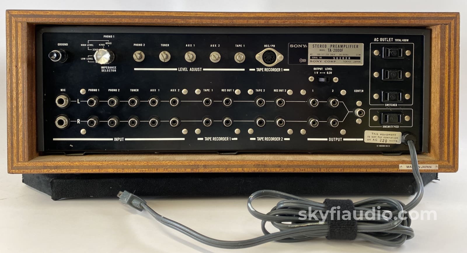 Sony Ta-2000F Preamplifier - Rare Japanese Market Example