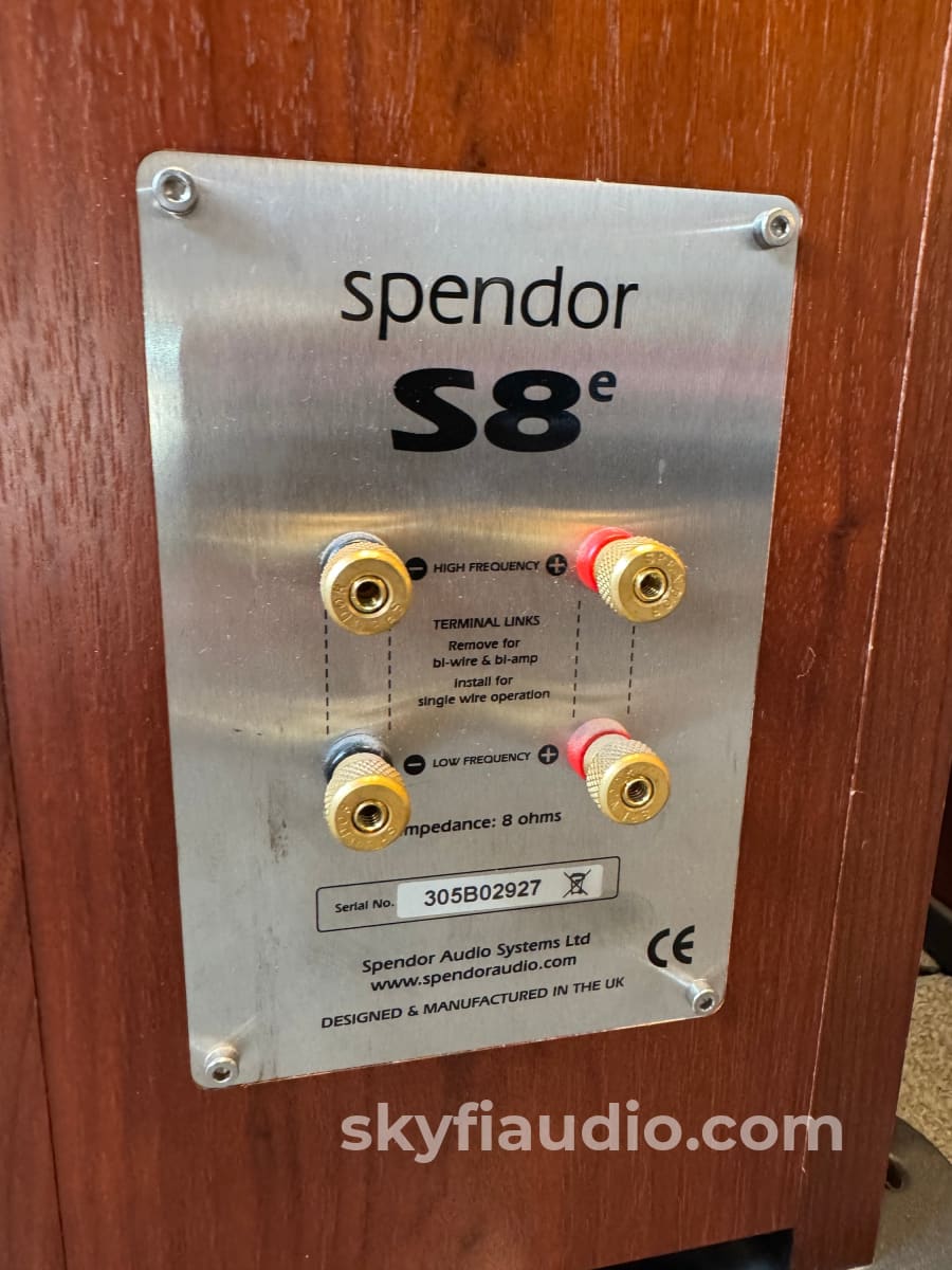 Spendor S8E Floorstanding Speaker Pair - Beautiful Speakers