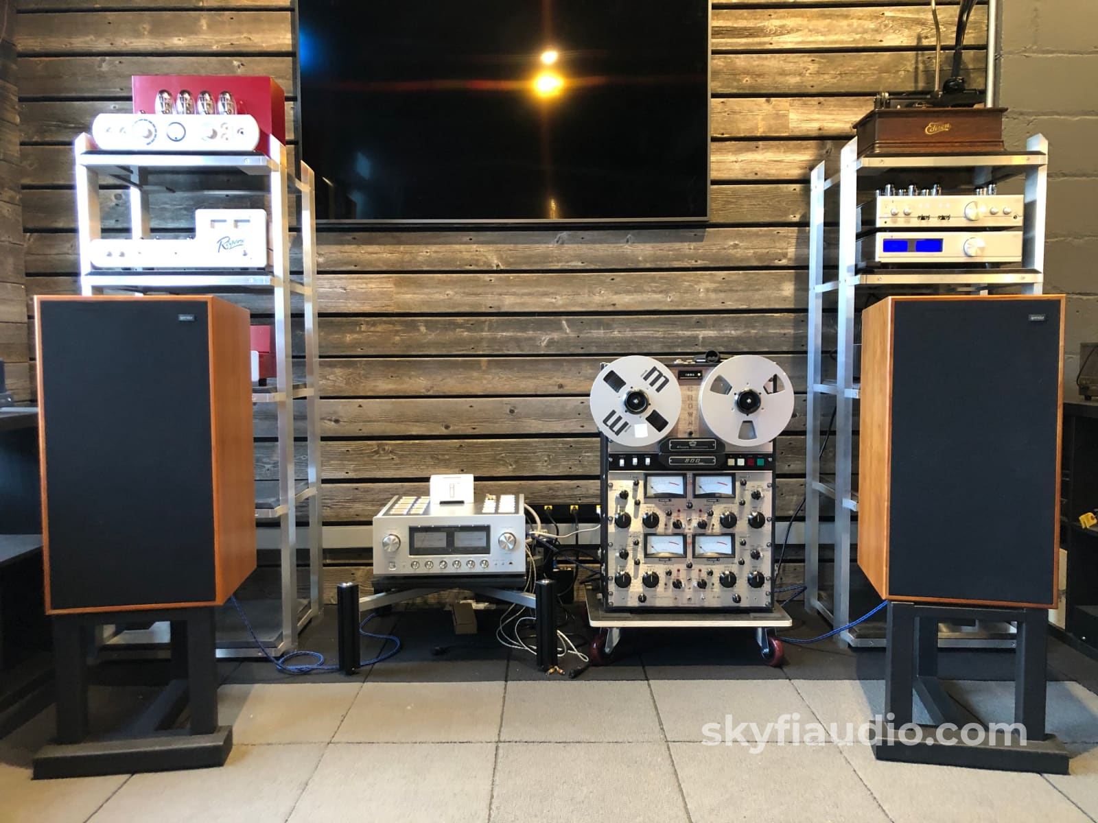 Spendor SP100 3-Way Speakers with Stands, Gorgeous Teak Finish