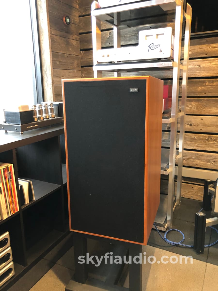 Spendor Sp100 3-Way Speakers With Stands Gorgeous Teak Finish
