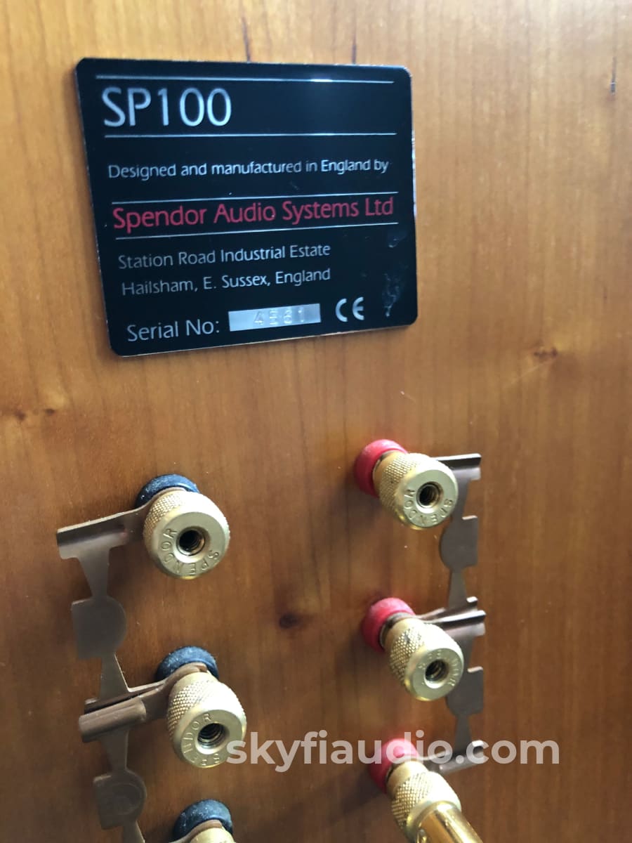 Spendor Sp100 3-Way Speakers With Stands Gorgeous Teak Finish