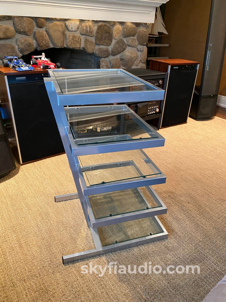 Standesign Five Shelf Audio Rack - All Glass And Steel Accessory