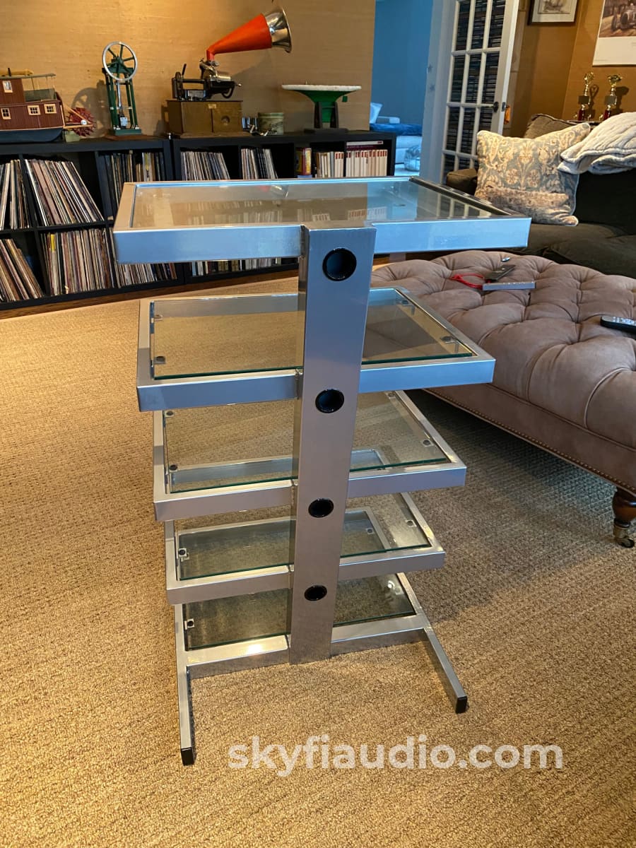 Standesign Five Shelf Audio Rack - All Glass And Steel Accessory