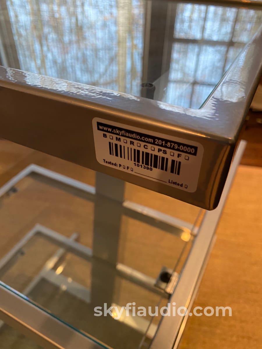 Standesign Five Shelf Audio Rack - All Glass And Steel Accessory