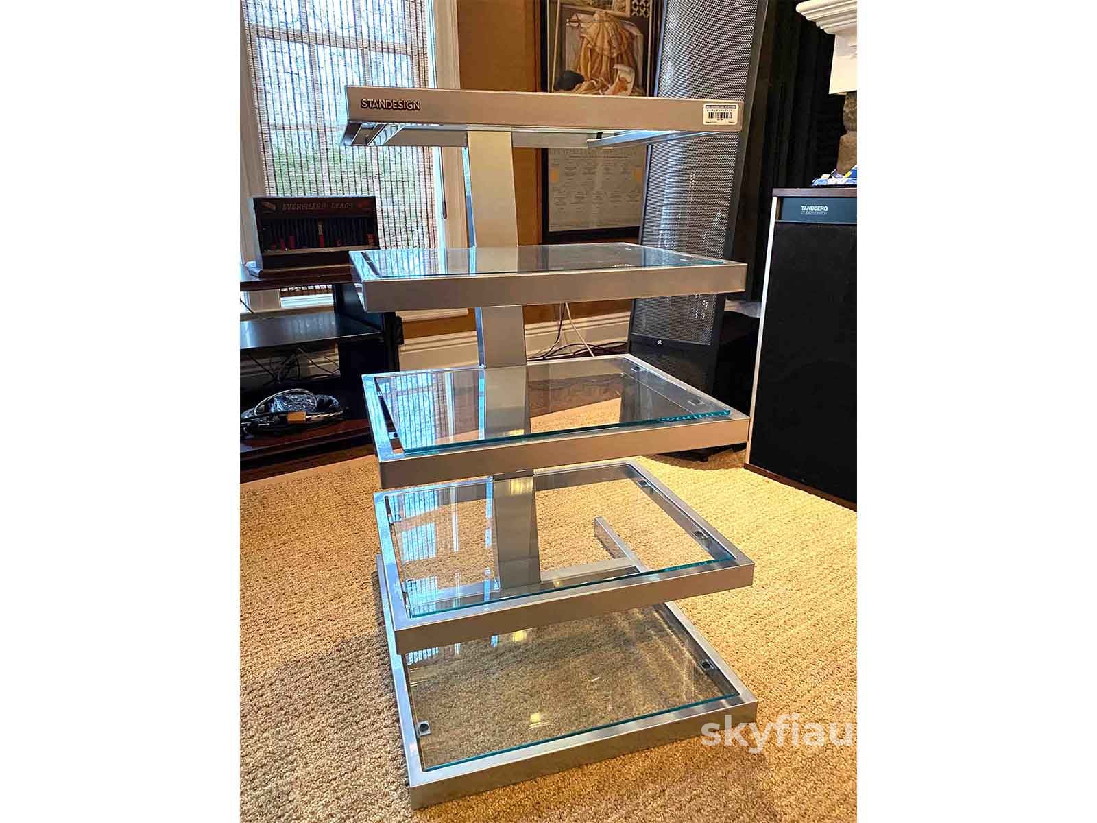 Standesign Five Shelf Audio Rack - All Steel And Glass Accessory