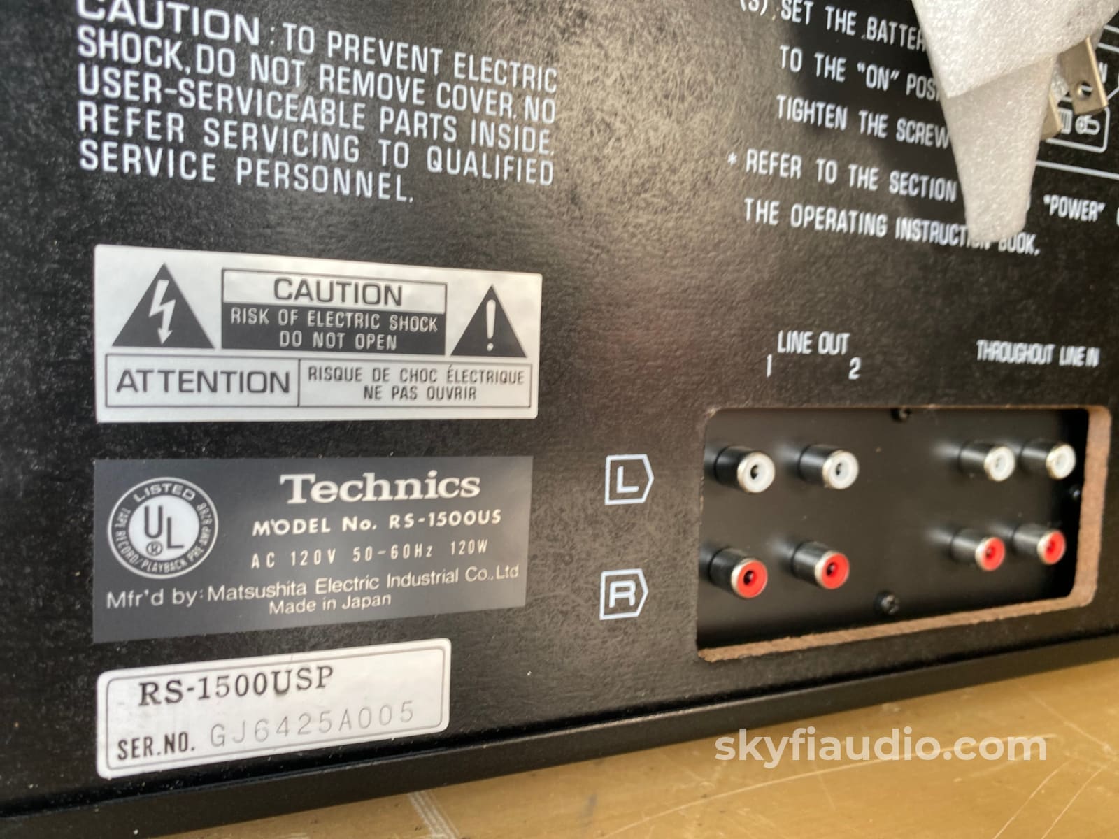 Technics Rs-1500 Nos (New Old Stock) Reel To - Tested And Perfect Tape Deck