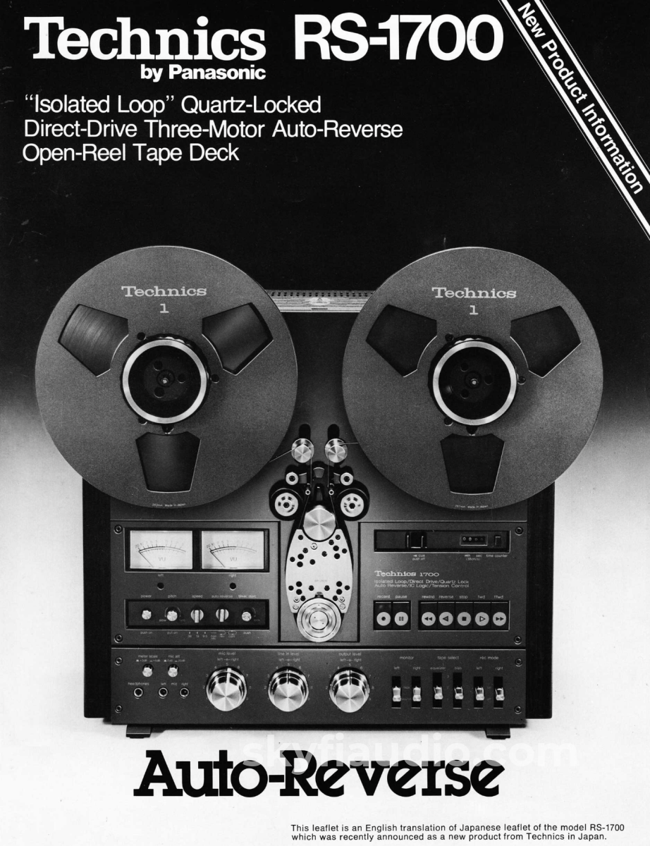 Technics Rs-1700 Auto Reverse Stereo Reel To Player - Fully Restored Tape Deck