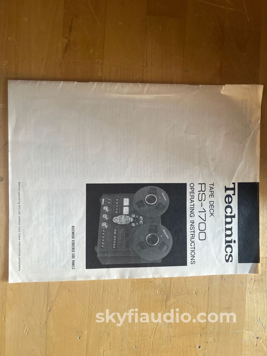 Technics Rs-1700 Reel To - Lightly Serviced Tape Deck