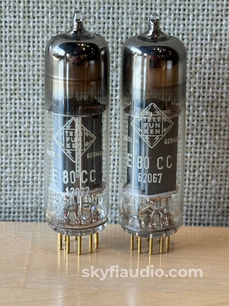 Telefunken Branded Philips E80CC Matched and Balanced Vacuum Tube Pair