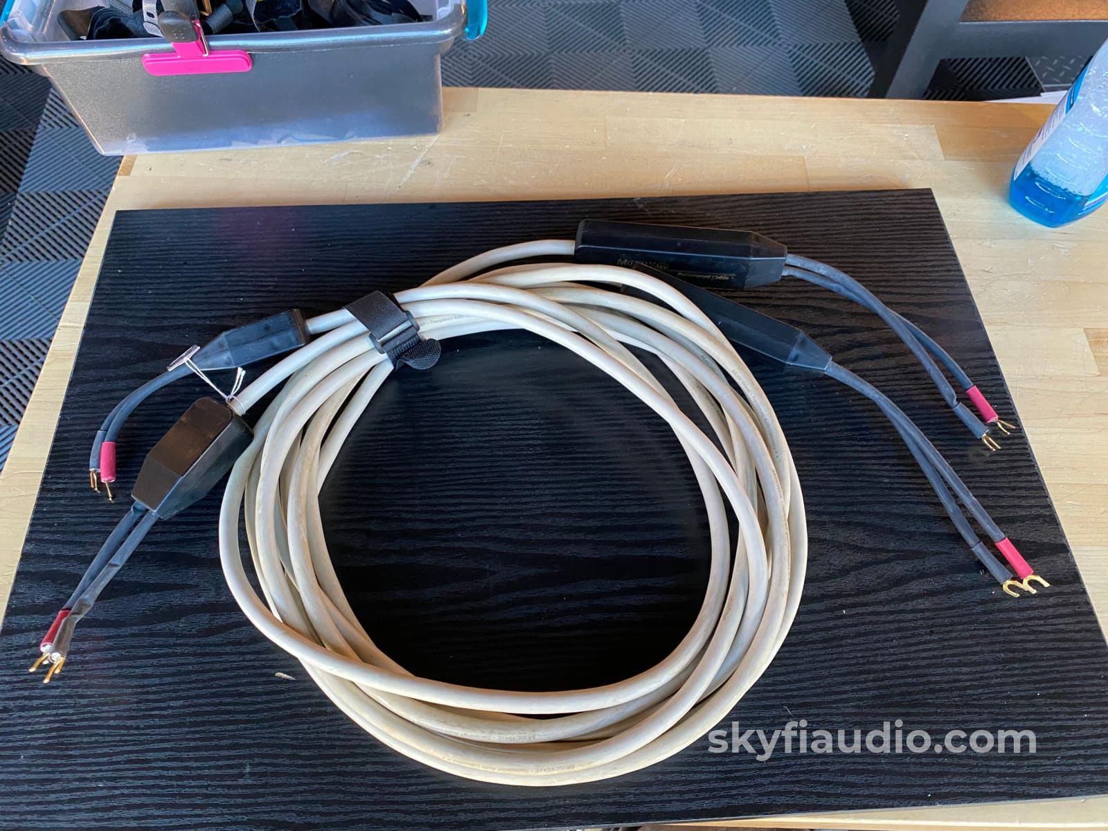 Transparent MusicWave Speaker Cables w/Dual Spades - 14 Feet