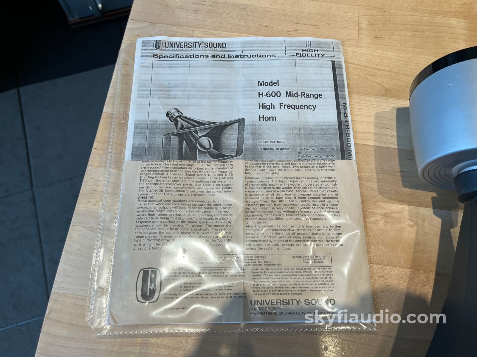 University Sound H600 Horn Speaker Driver Pair Speakers