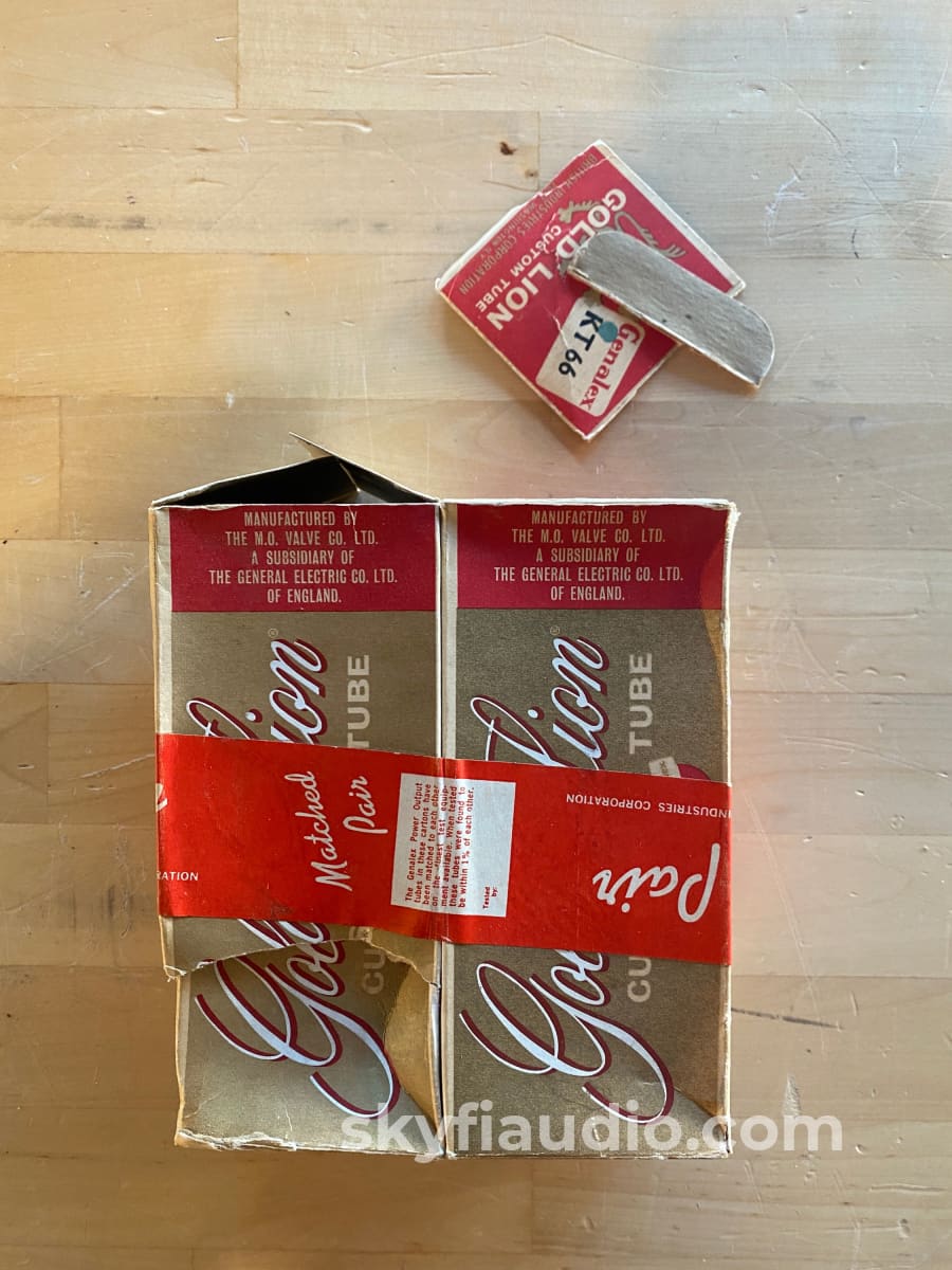 Vintage Original Genalex Gold Lion Kt66 Tubes - Strong Testing Matched Pair Boxes Ue Accessory