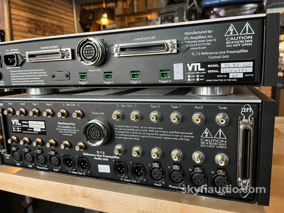 VTL TL7.5 Two Piece Tube/FET Reference Preamplifier - w/ Custom Black Ash Side Panels Preamplifier