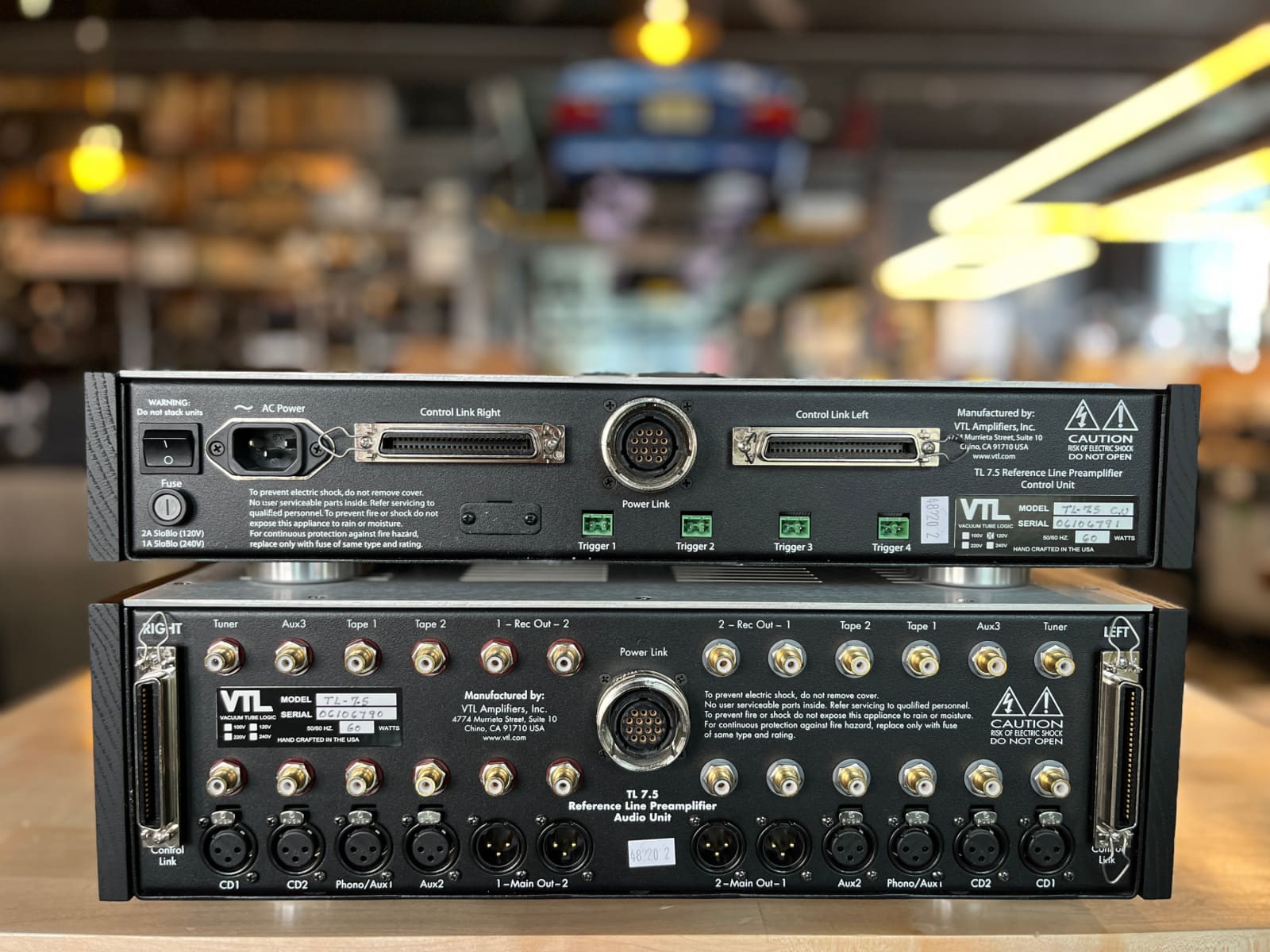 VTL TL7.5 Two Piece Tube/FET Reference Preamplifier - w/ Custom Black Ash Side Panels Preamplifier