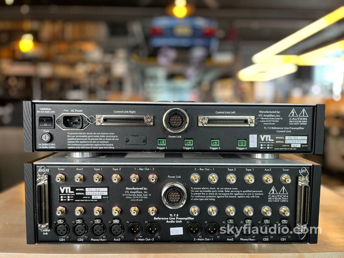 VTL TL7.5 Two Piece Tube/FET Reference Preamplifier - w/ Custom Black Ash Side Panels Preamplifier