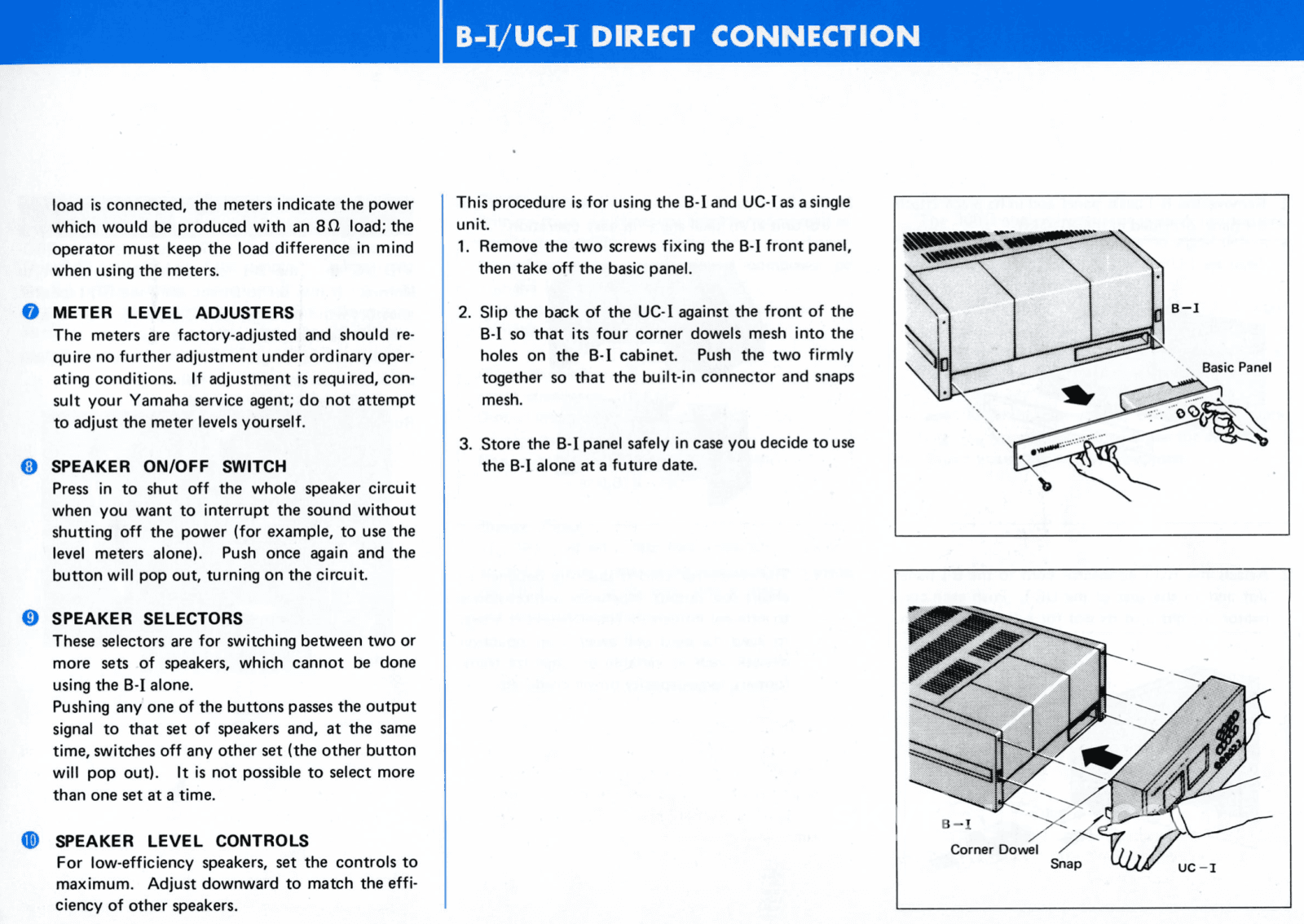 Yamaha Uc-1 Meter Bridge And Control Unit For B-1 Vfet Amplifier - Super Rare Accessory