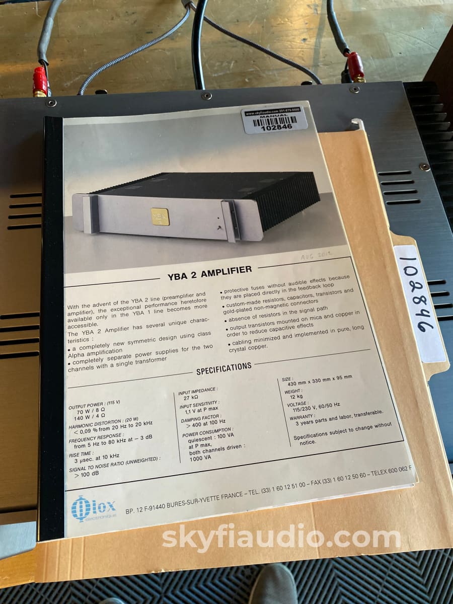 Yba 2 Amplifier Made In France - Stereophile Recommended