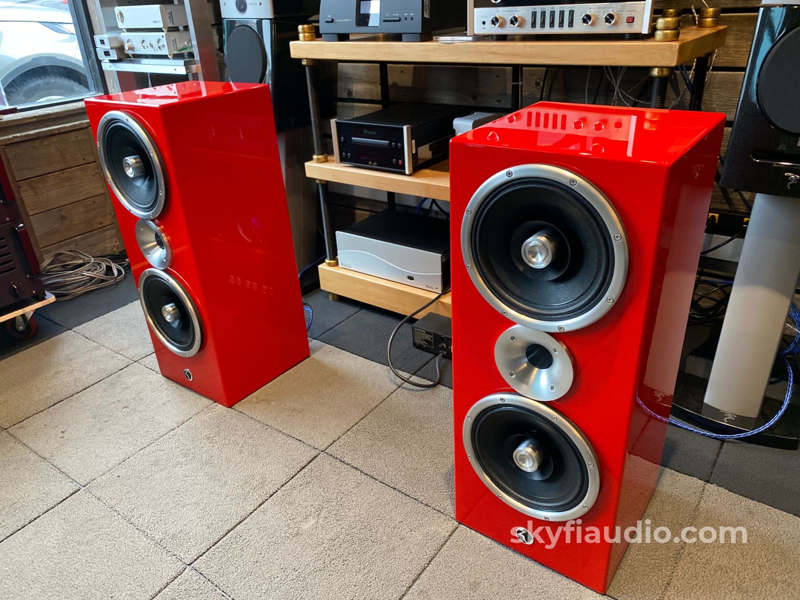 Zu Audio Defhead Speakers In Custom Red Finish - Rare!!