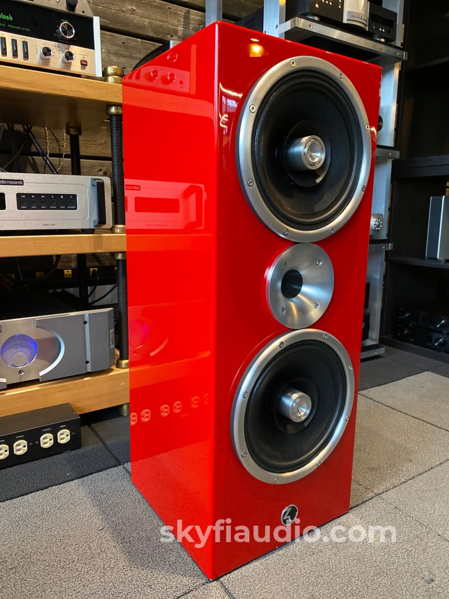 Zu Audio Defhead Speakers In Custom Red Finish - Rare!!