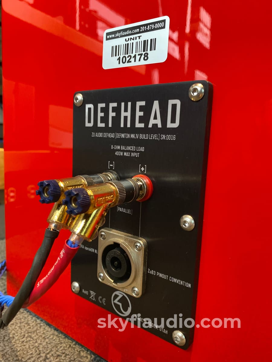 Zu Audio Defhead Speakers In Custom Red Finish - Rare!!