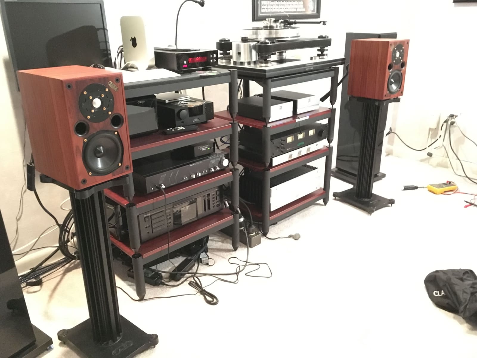 Acoustic Energy Ae-1 Speakers With Matching Stands