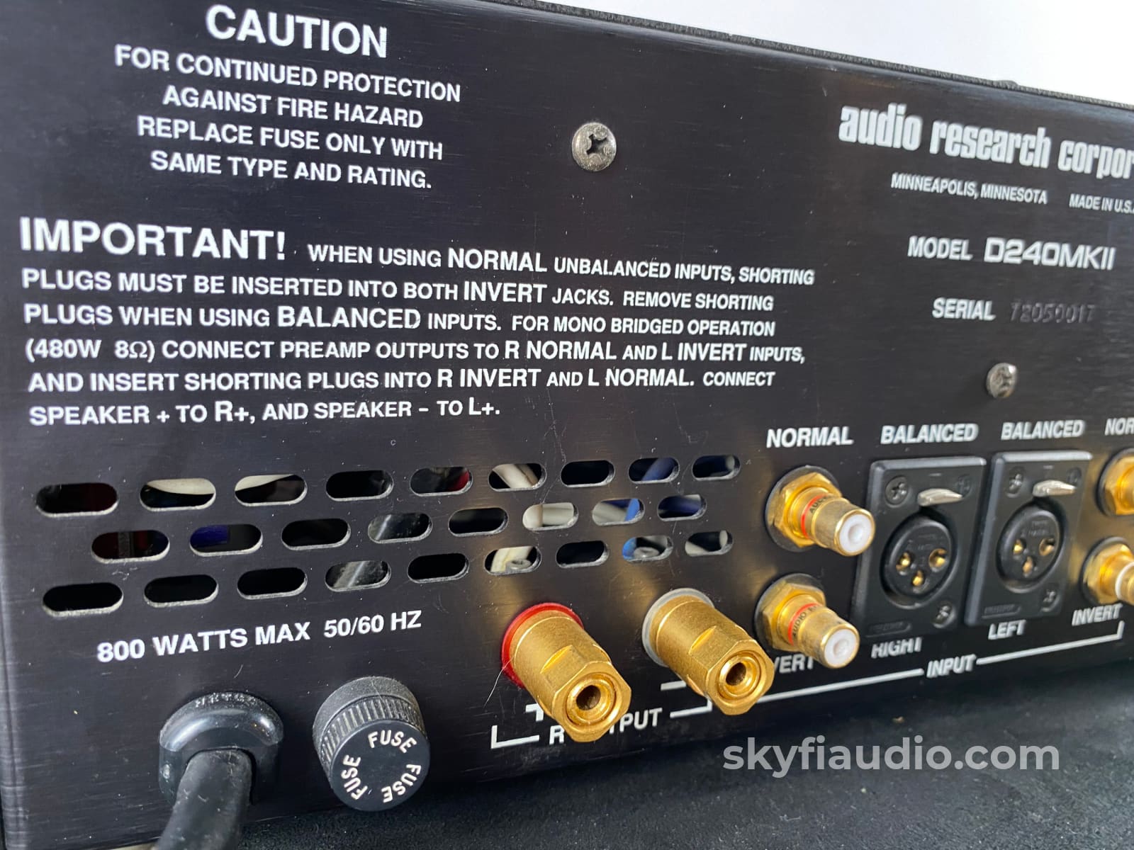 Audio Research D240 Solid State Amplifier