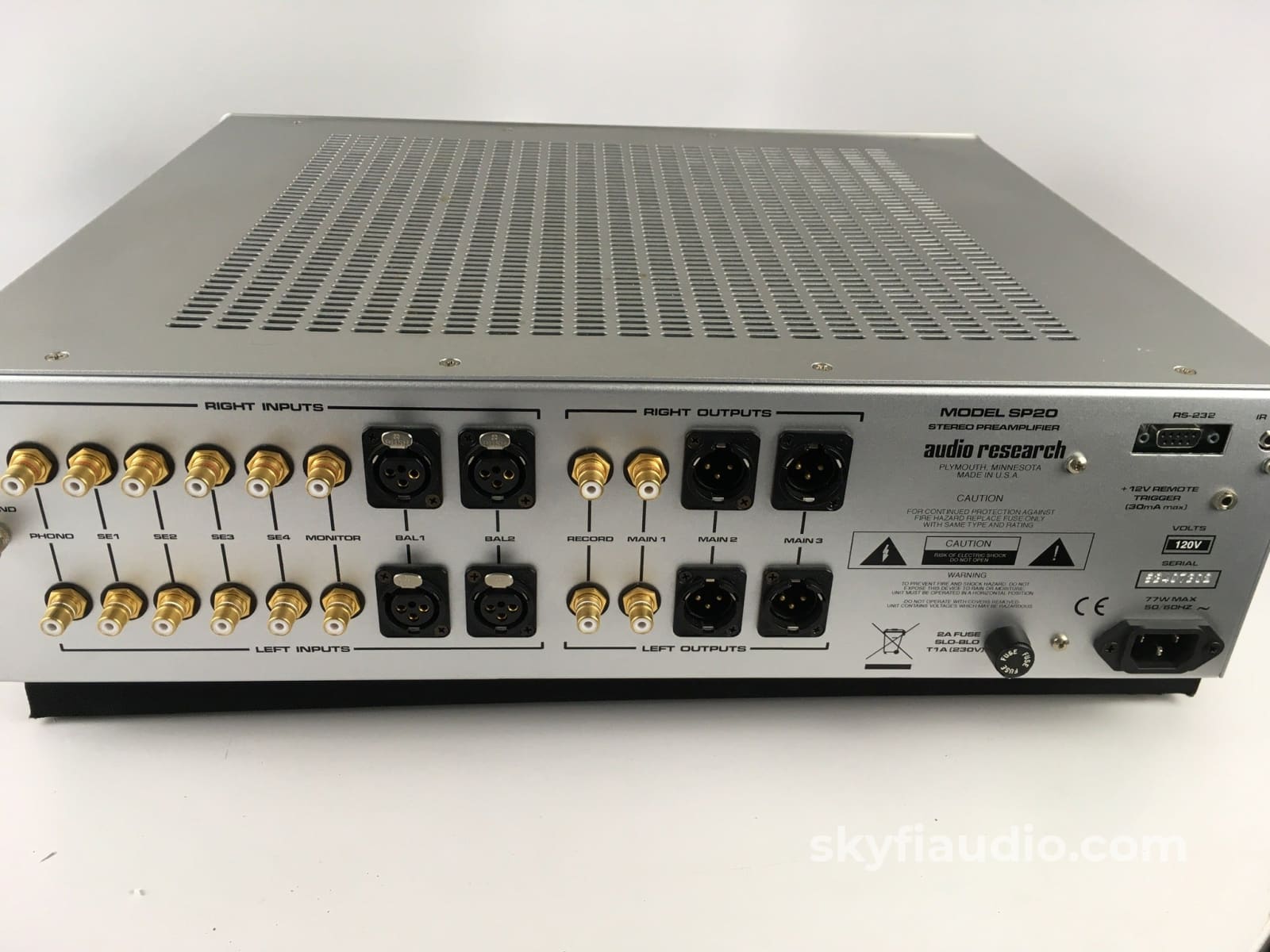 Audio Research Sp-20 Tube Preamp With Phono Section Preamplifier