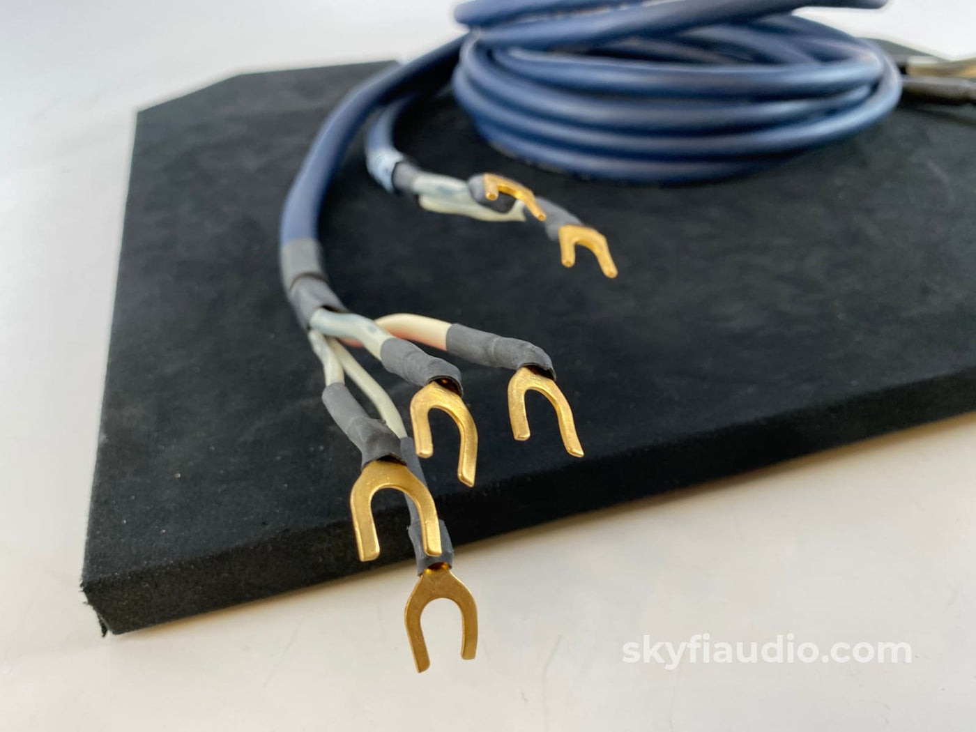 AudioQuest Indigo Speaker Cables, BiWire Spades, 8 Foot Length