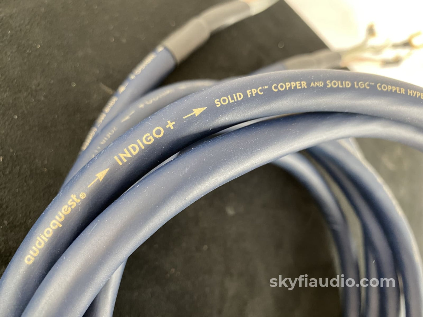 AudioQuest Indigo Speaker Cables, BiWire Spades, 8 Foot Length
