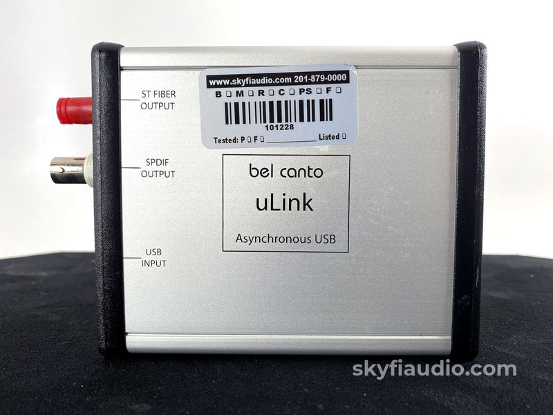 Bel Canto Ulink Asynchronous Usb Converter - To Coaxial Spdif Or Lightlink St Fiber Cd + Digital