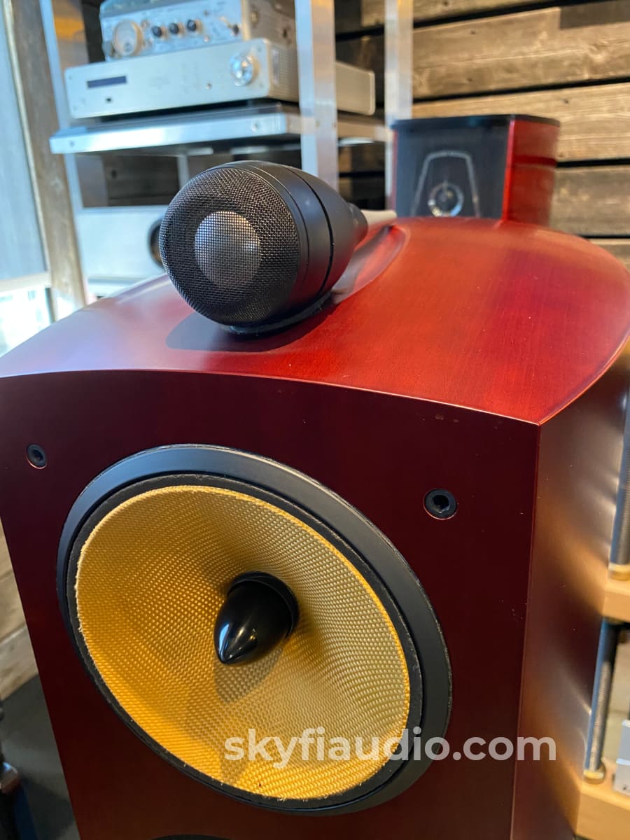 Bowers & Wilkins Nautilus 803 Speakers In A Stunning Red Stained Cherrywood