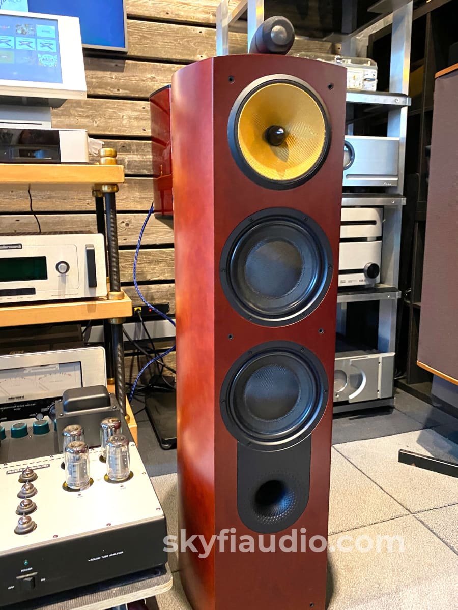 Bowers & Wilkins Nautilus 803 Speakers In A Stunning Red Stained Cherrywood