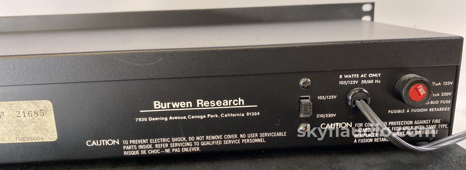 Burwen Research Tne 7000A Transient Noise Eliminator (Click And Pop Reducer) Accessory