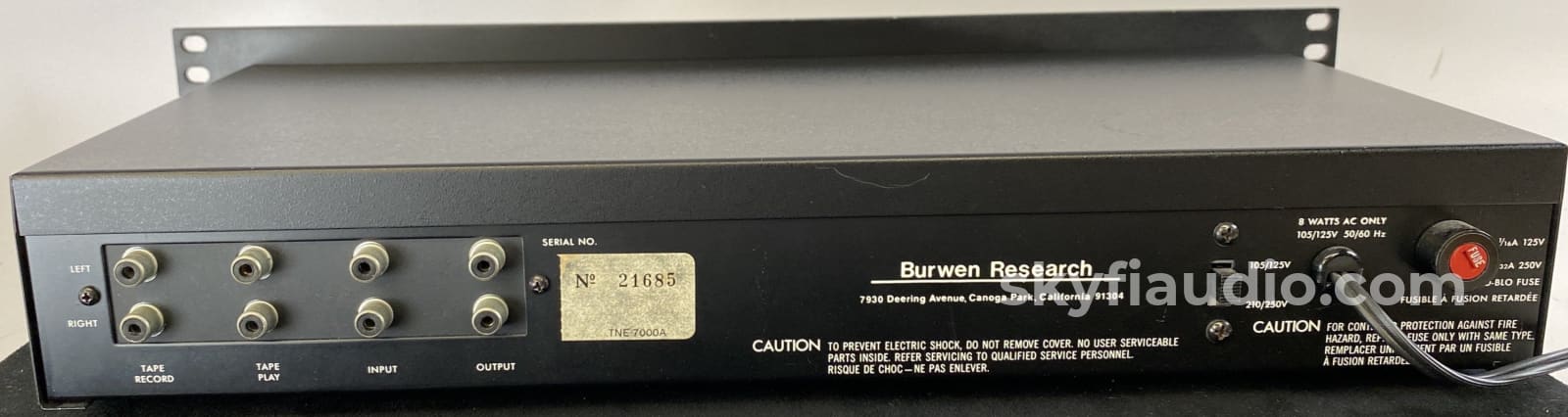 Burwen Research Tne 7000A Transient Noise Eliminator (Click And Pop Reducer) Accessory