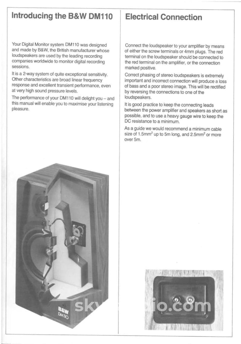 B&W (Bowers & Wilkins) DM110 Vintage 2-Way Speakers – SkyFi Audio