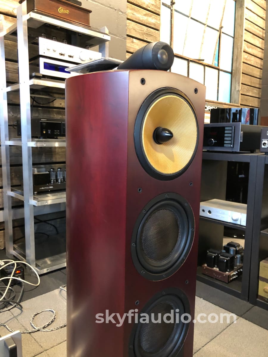 B&W (Bowers & Wilkins) Nautilus 804 Floorstanding Speakers - Gorgeous Red Stained Cherrywood