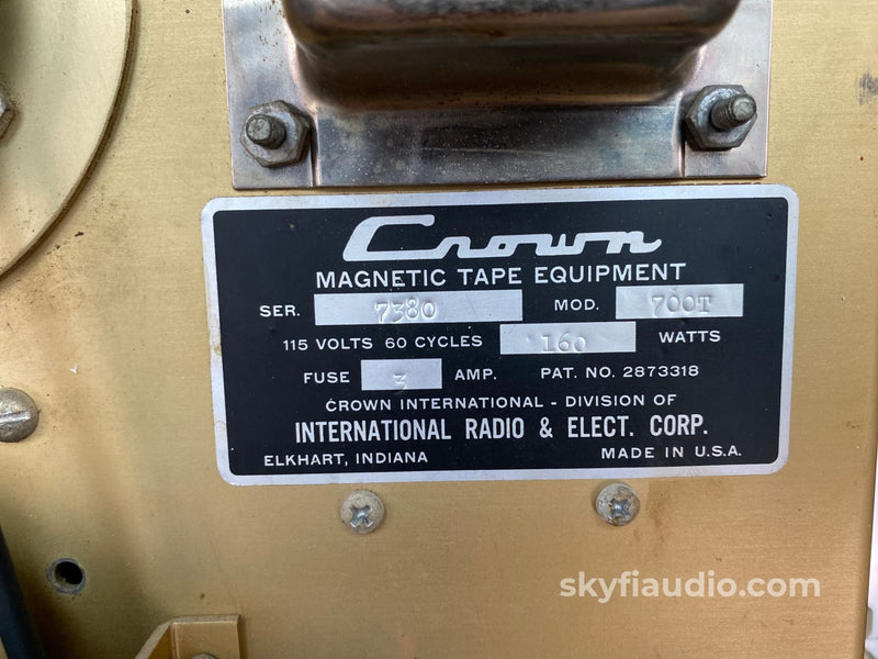 Crown 700T (712C) Vintage Tube Reel To Machine Tape Deck