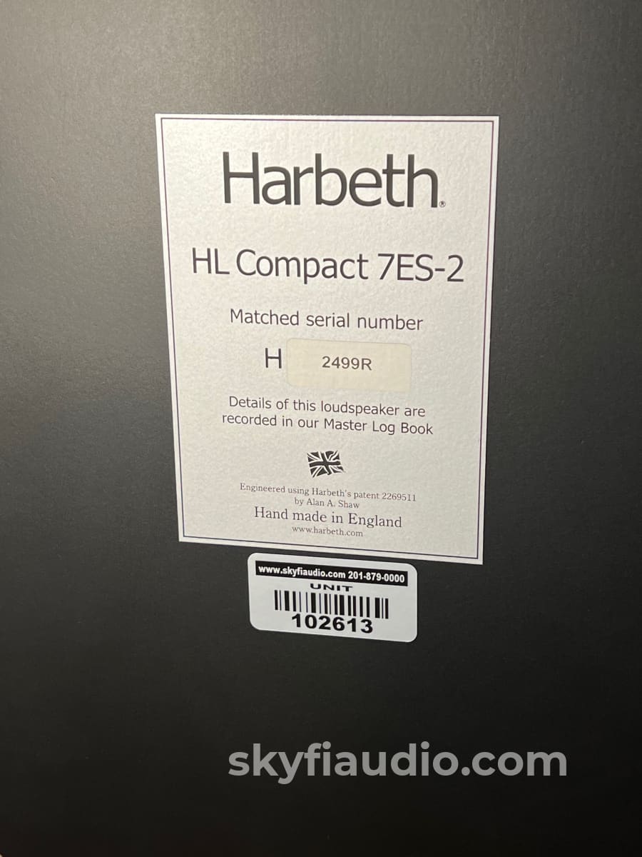 Harbeth Hl Compact 7Es-2 Speakers In A Gorgeous Cherry Finish