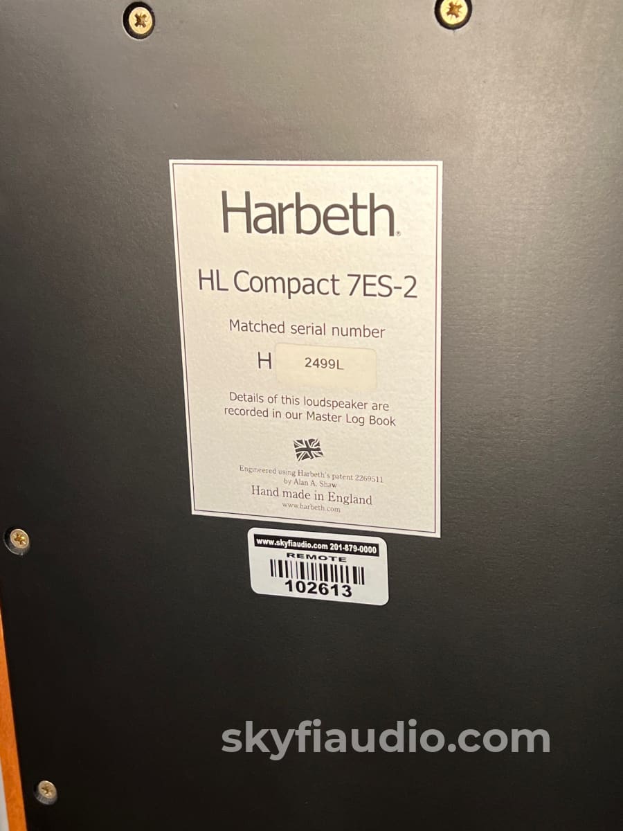 Harbeth Hl Compact 7Es-2 Speakers In A Gorgeous Cherry Finish