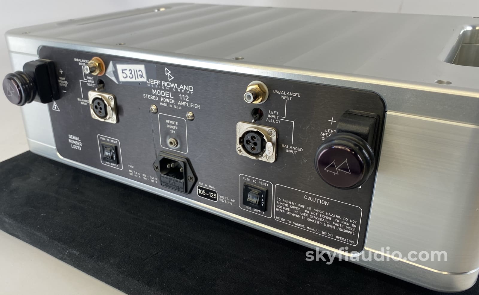 Jeff Rowland Model 112 Stereo Power Amplifier