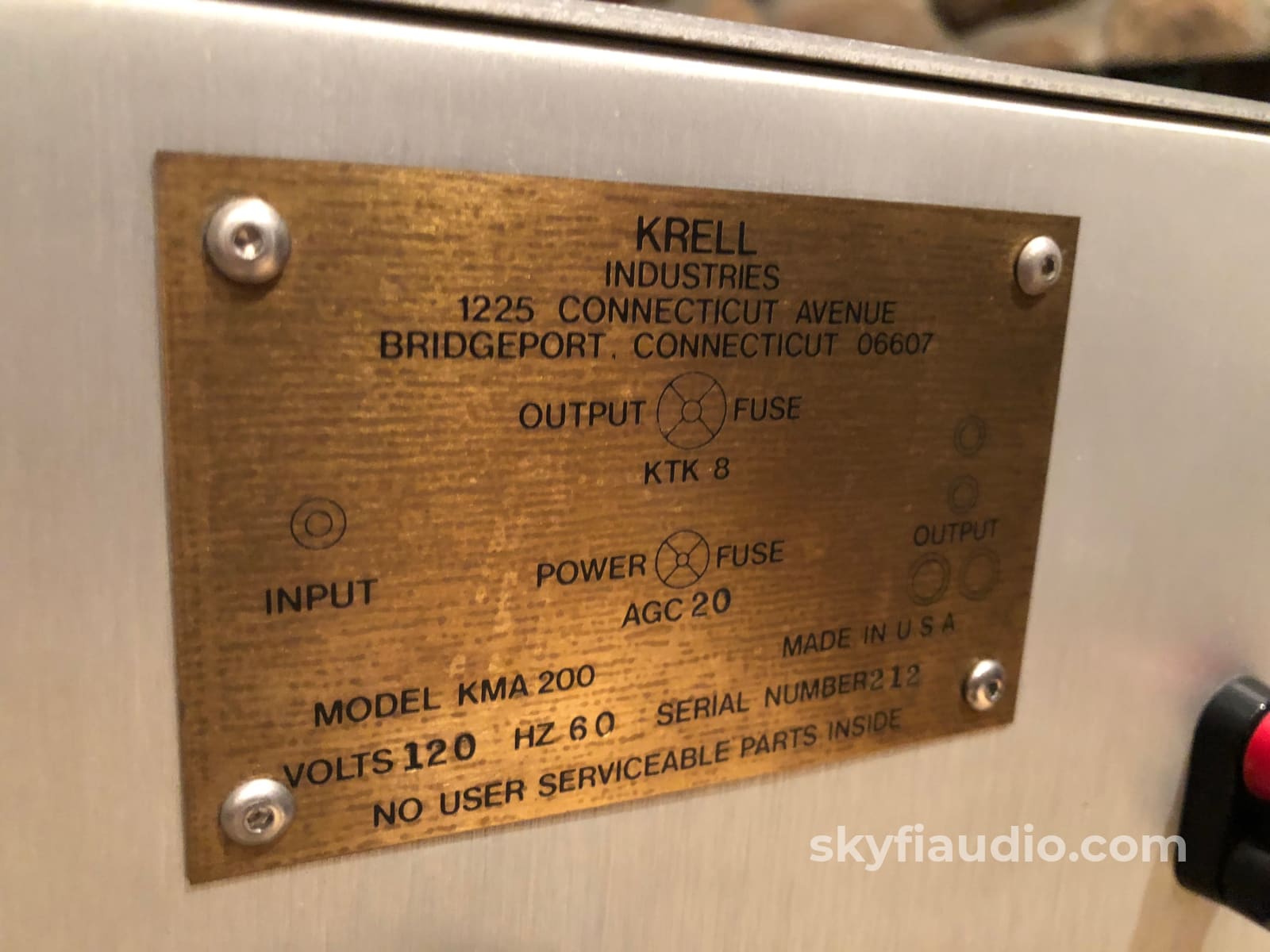 Krell Kma-200 Monoblock Solid State Power Amplifiers Class A Amplifier