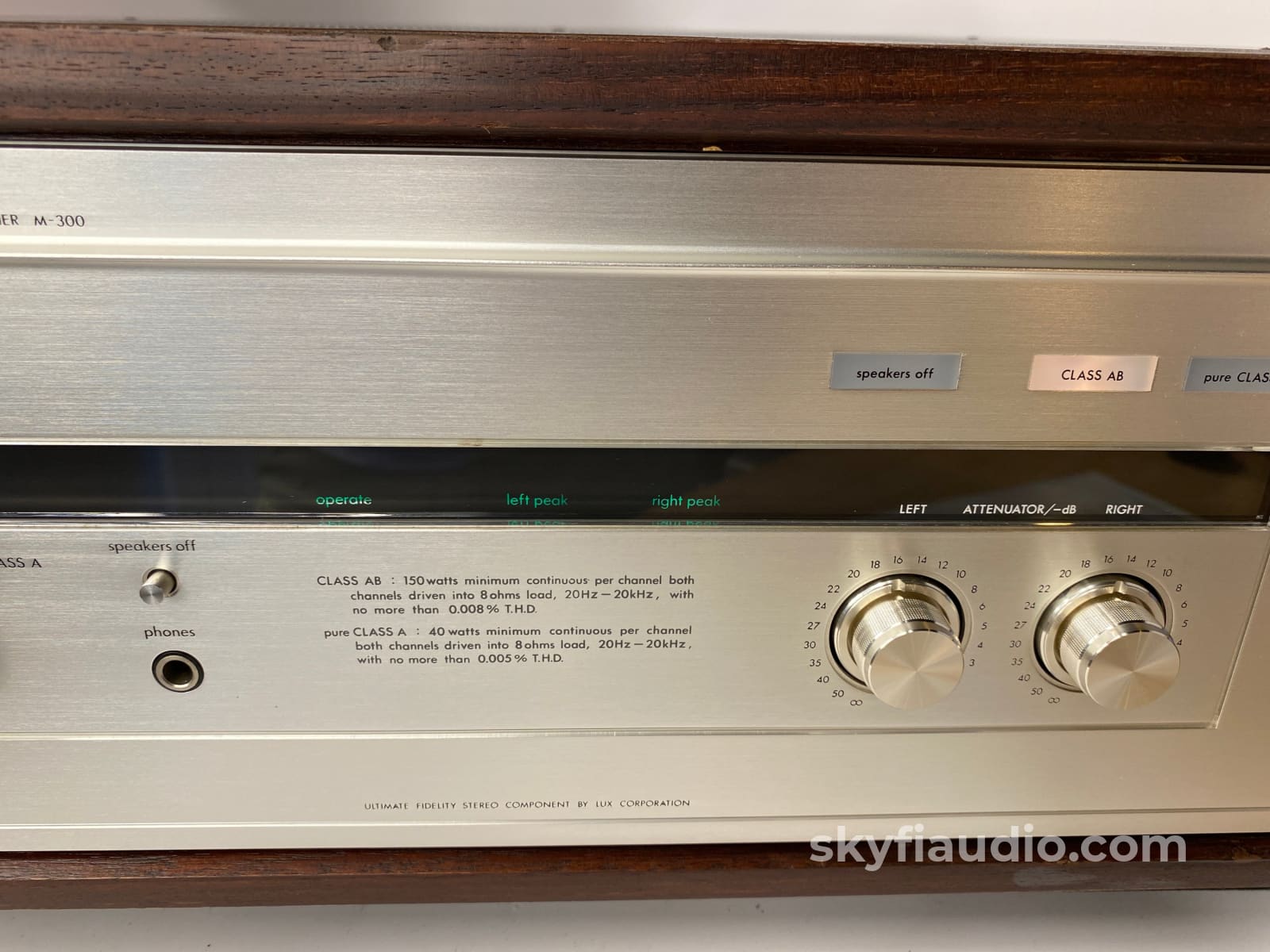 Luxman M-300 Vintage Solid State Amplifier - Serviced Plus Refinished Cabinet Gorgeous!