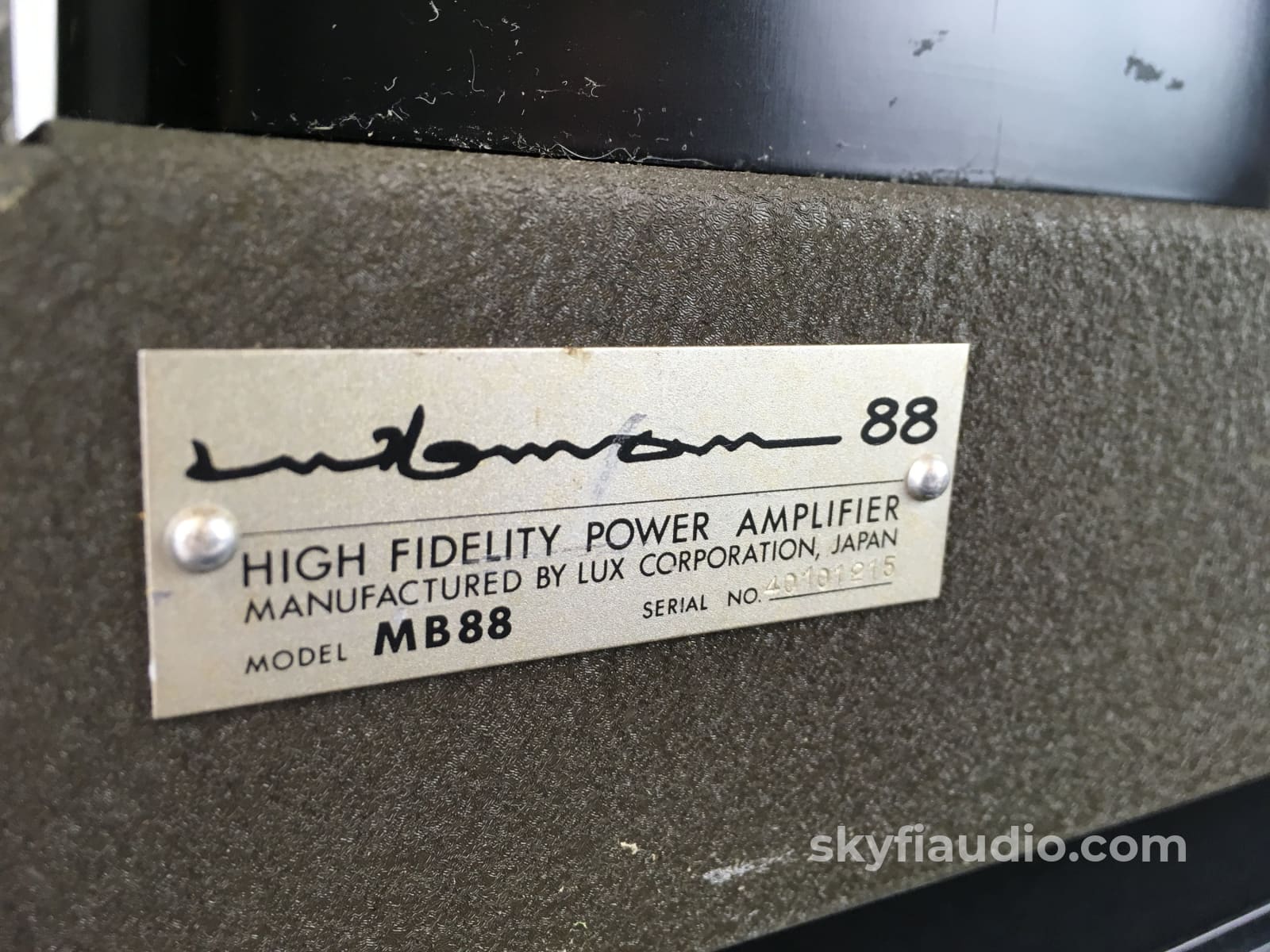 Luxman Mb88 Vintage Tube Monoblock Amplifiers - Rare Usa Find Amplifier